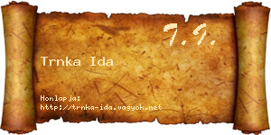 Trnka Ida névjegykártya